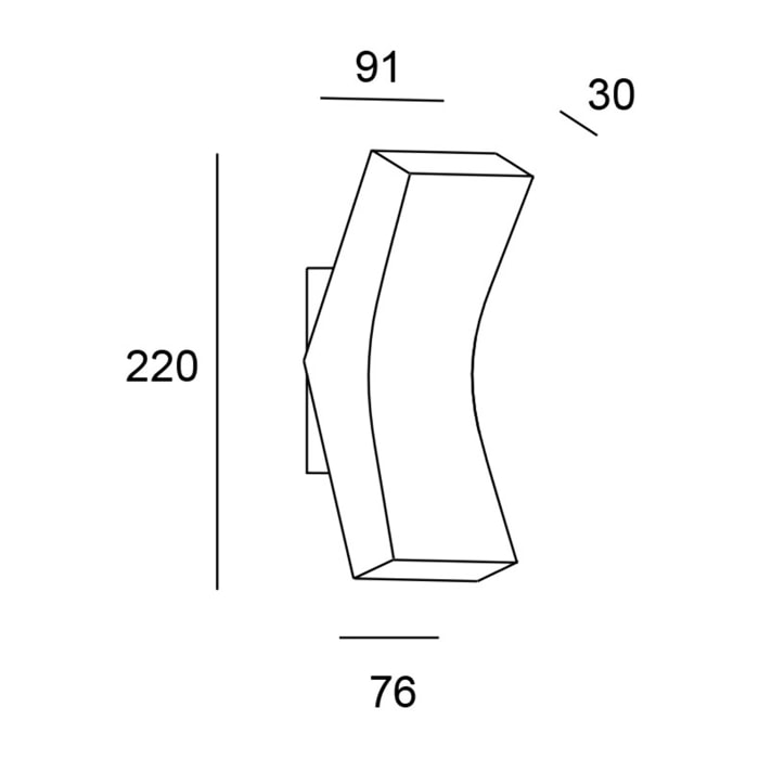 LEDS C4 Aplique bend led 9w 3000k blanco porcelana 239lm