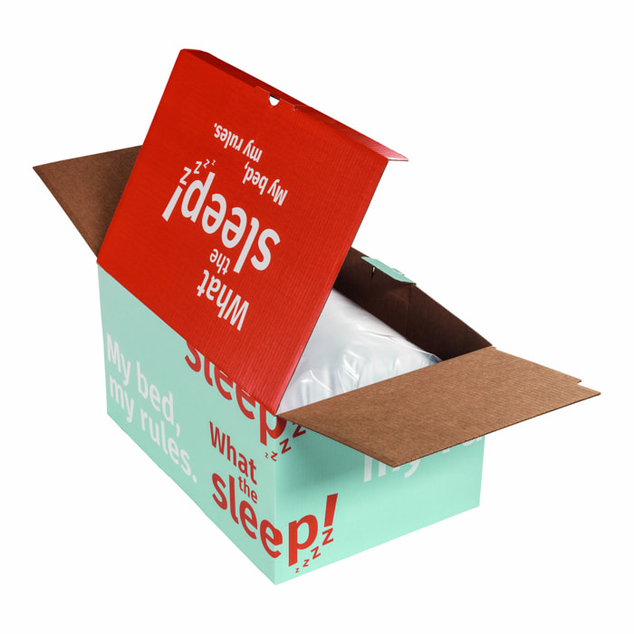 Pack 2 Almohadas Sostenible de Fibra, Firmeza Media-Alta, Alta transpirabilidad, Tejido y Fibra de Origen Reciclado, Hipoalergénica, Ideal Dormir de Lado y Cambio de Postura DRUMS · WHAT THE SLEEP