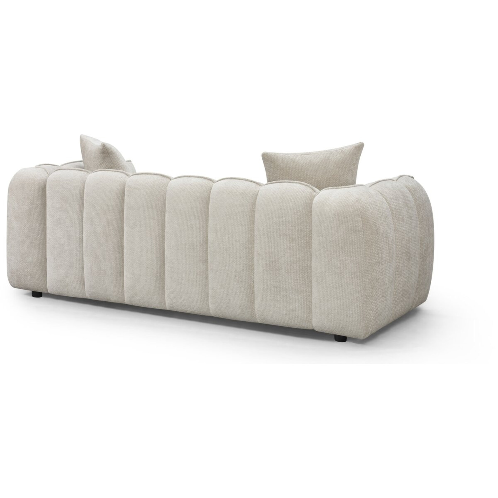Canapé droit en tissu style bubble "Balzac" - 3 places - Beige