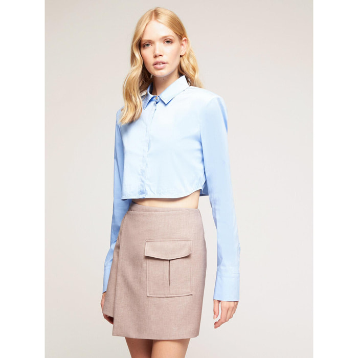 Motivi - Camisa cropped - Light - blue