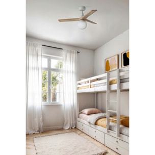 KLIM S Ventilatore a soffitto bianco/legno querciaE27