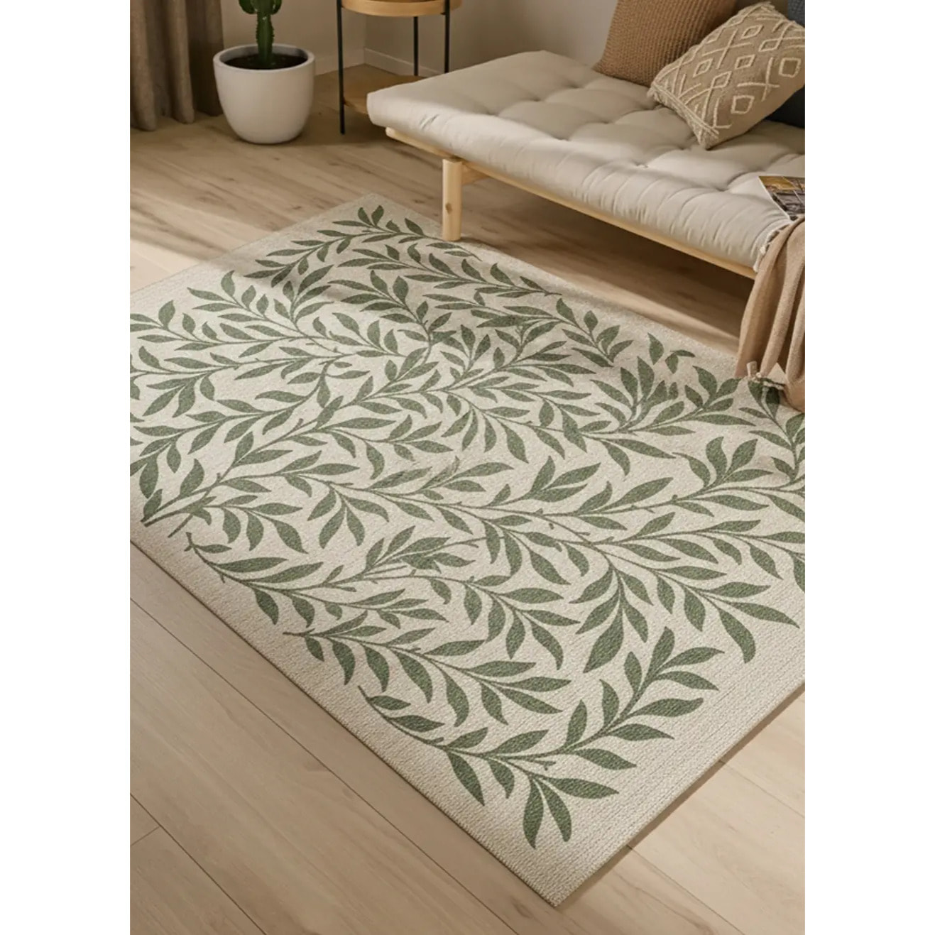 LUA Alfombra de exterior motivos florales verde, varias medidas disponibles.