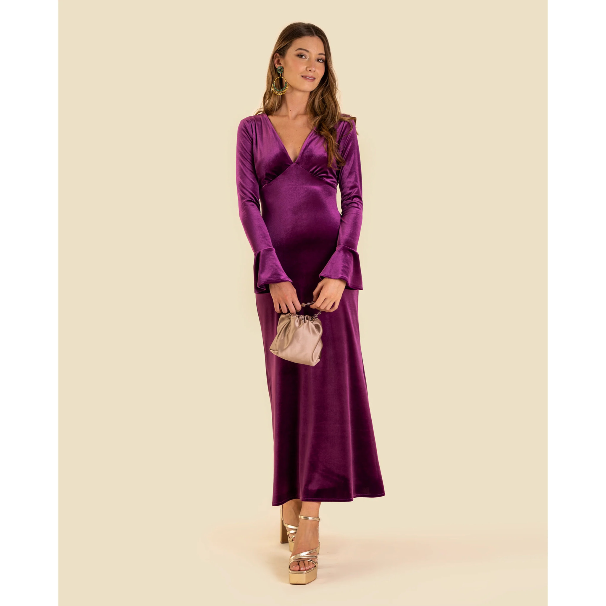 Vestido de terciopelo corte sirena