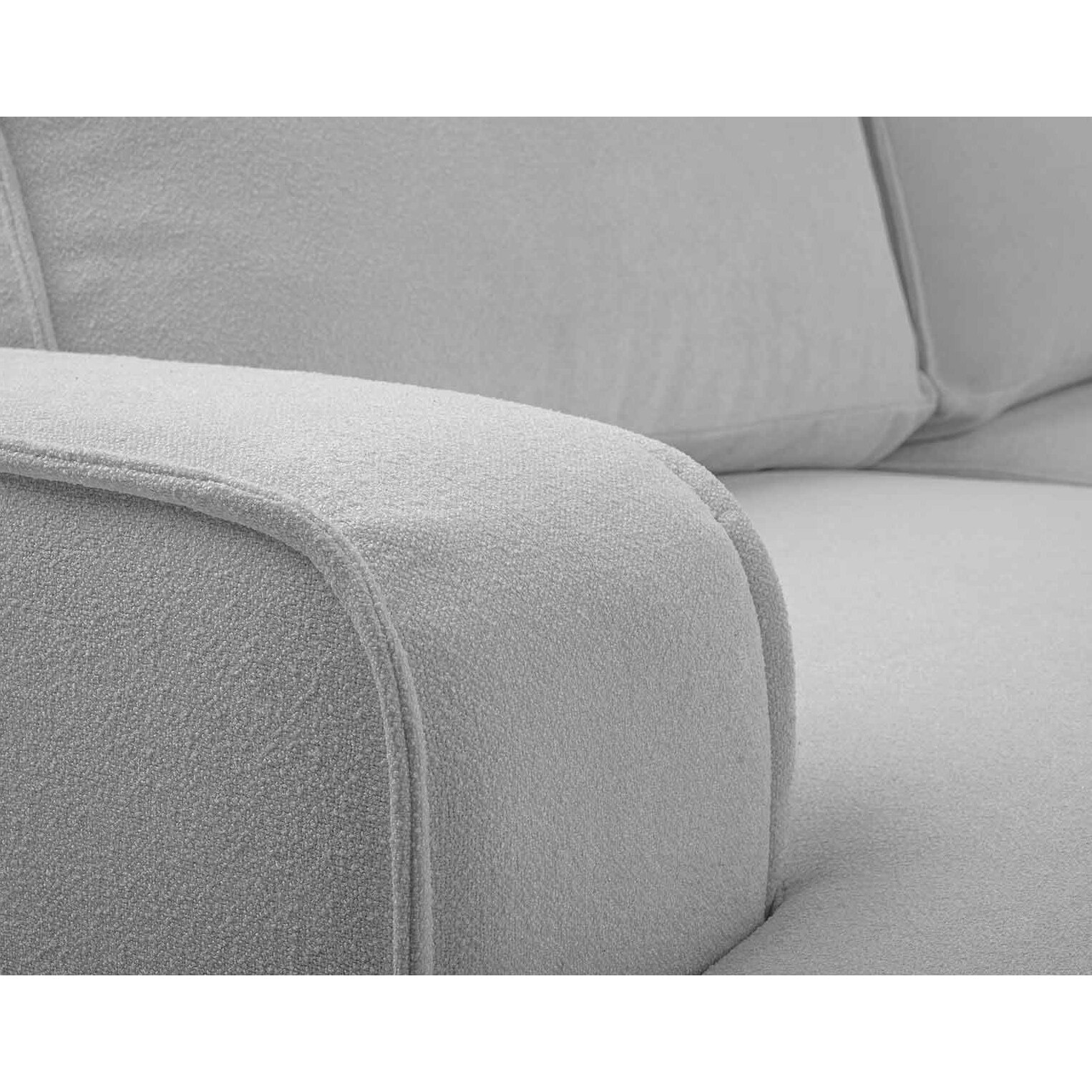 Nessino - canapé d'angle gauche 4 places - convertible avec coffre - en tissu texturé - Gris clair
