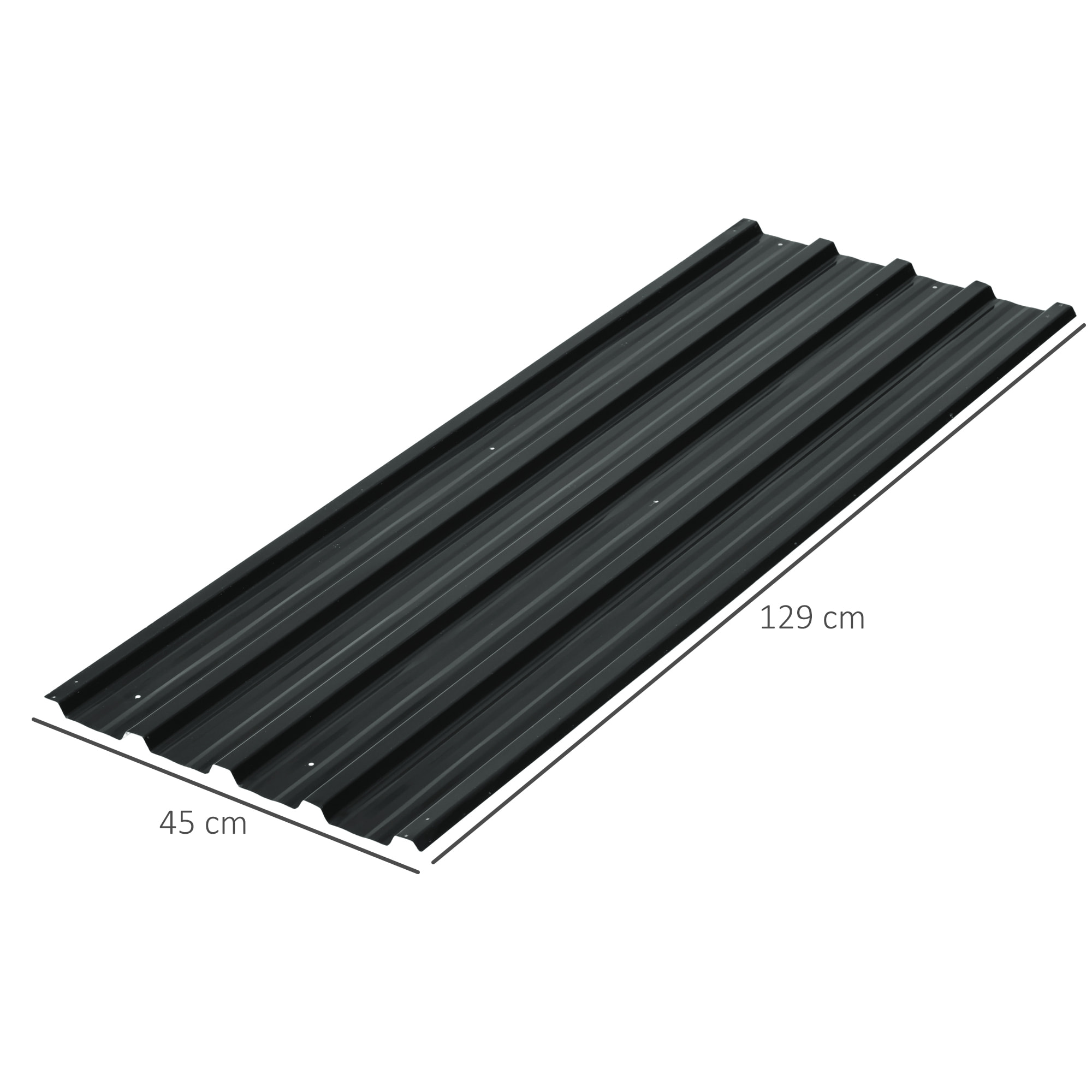 Juego de 12 Paneles para Tejado de Acero Galvanizado Chapas Perfiladas de Techo 7m² para Caseta de Herramientas Cobertizo Exterior 129x45cm Gris Oscuro