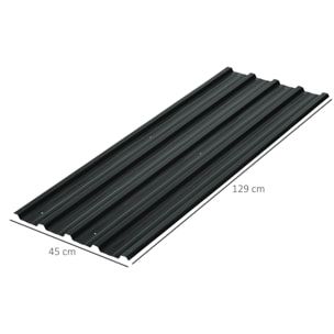Juego de 12 Paneles para Tejado de Acero Galvanizado Chapas Perfiladas de Techo 7m² para Caseta de Herramientas Cobertizo Exterior 129x45cm Gris Oscuro