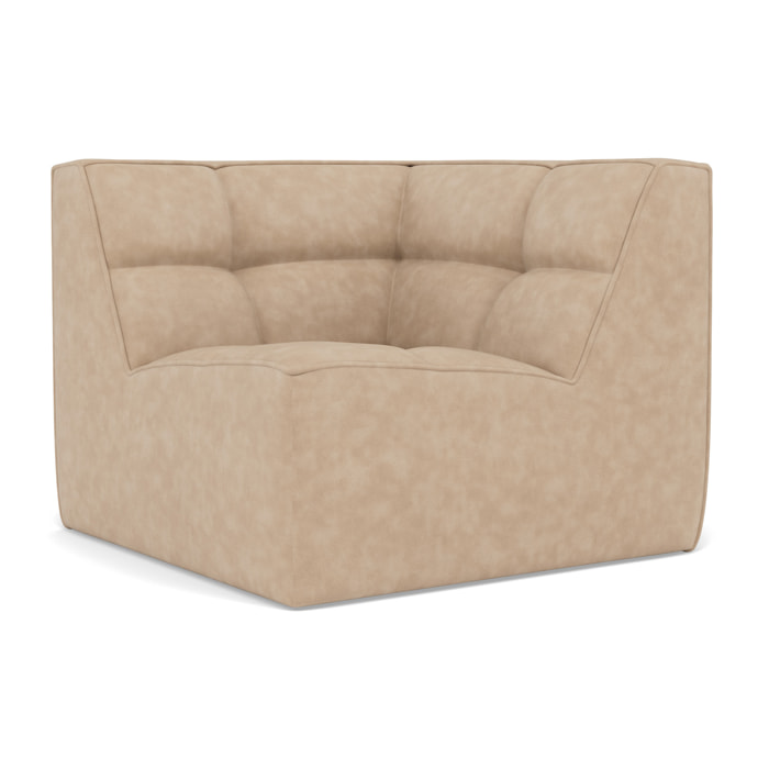 Alya - module d'angle en simili - Beige