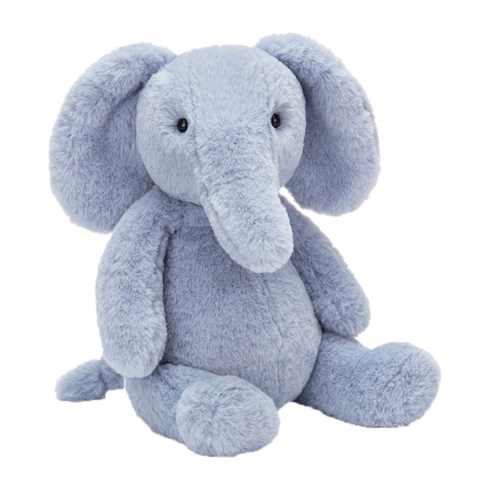 Peluche extrasuave y mullido Serie Chubby. Diseño elefante azul. 45 cm.