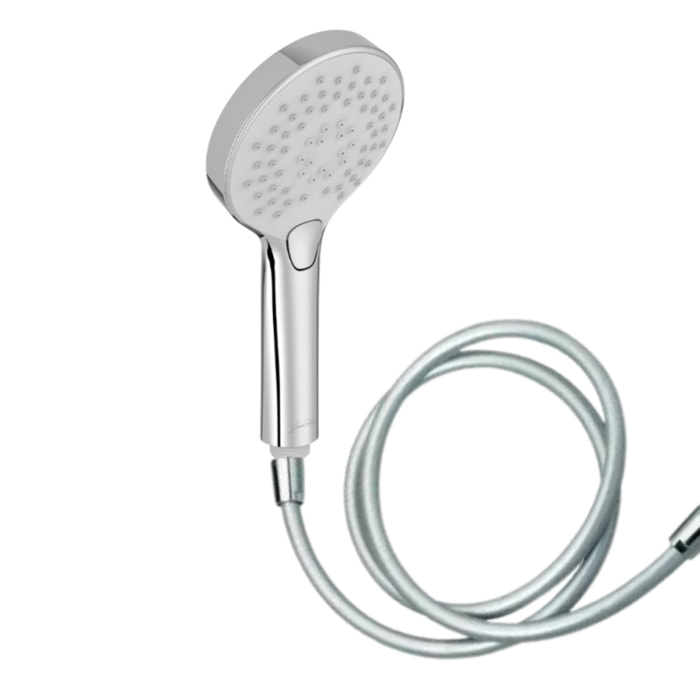Pommeau de douche Metro 3 jets chromé + flexible