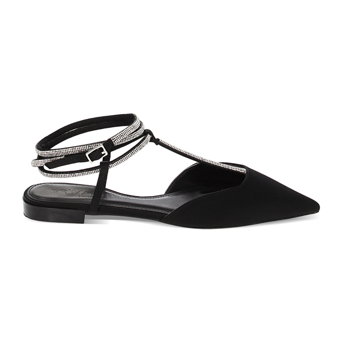 Ballerine slingback nere in raso