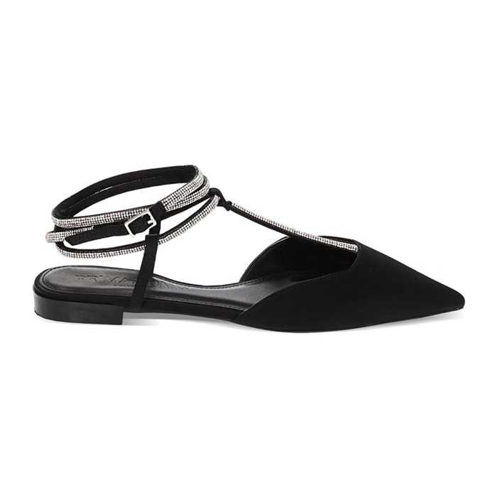 Ballerine slingback nere in raso