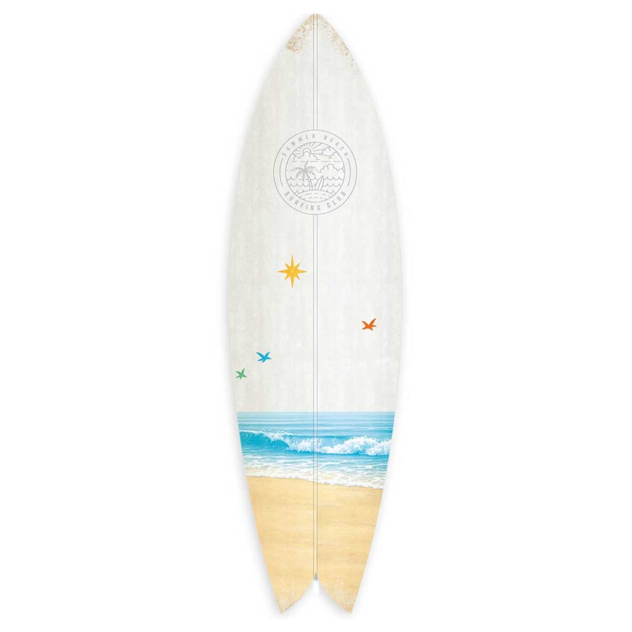 Planche de surf décorative Beach surf club Tableau alu Dibond