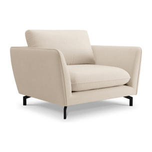 Fauteuil xl "Podium" en velours beige clair