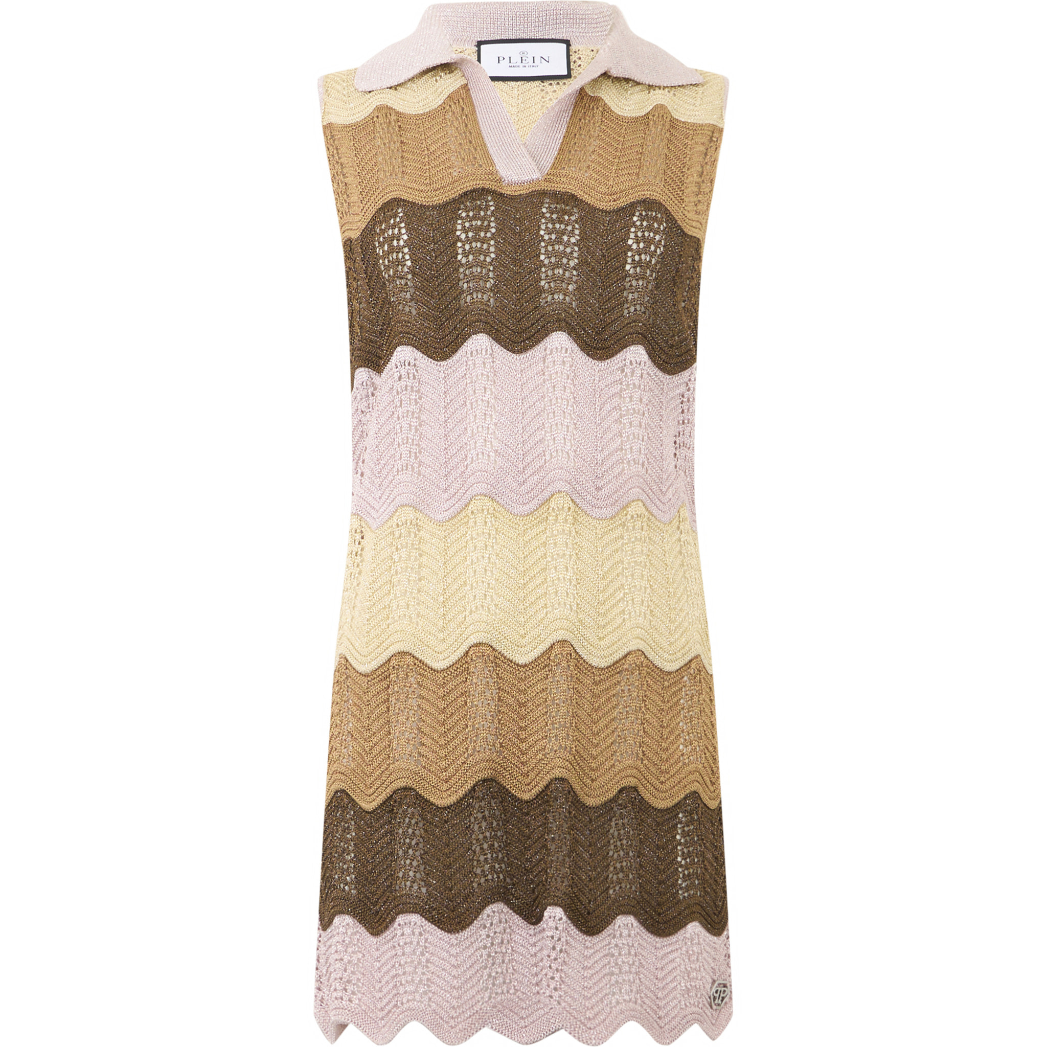 PHILIPP PLEIN Polo Neck Mini Dress Color Wave