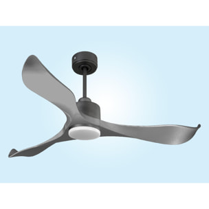 Ventilateur de plafond Réversible  Thermostat Dimmable Wifi Moteur à courant continu Toits en pente Télécommande Lumière à trois tons Mémoire