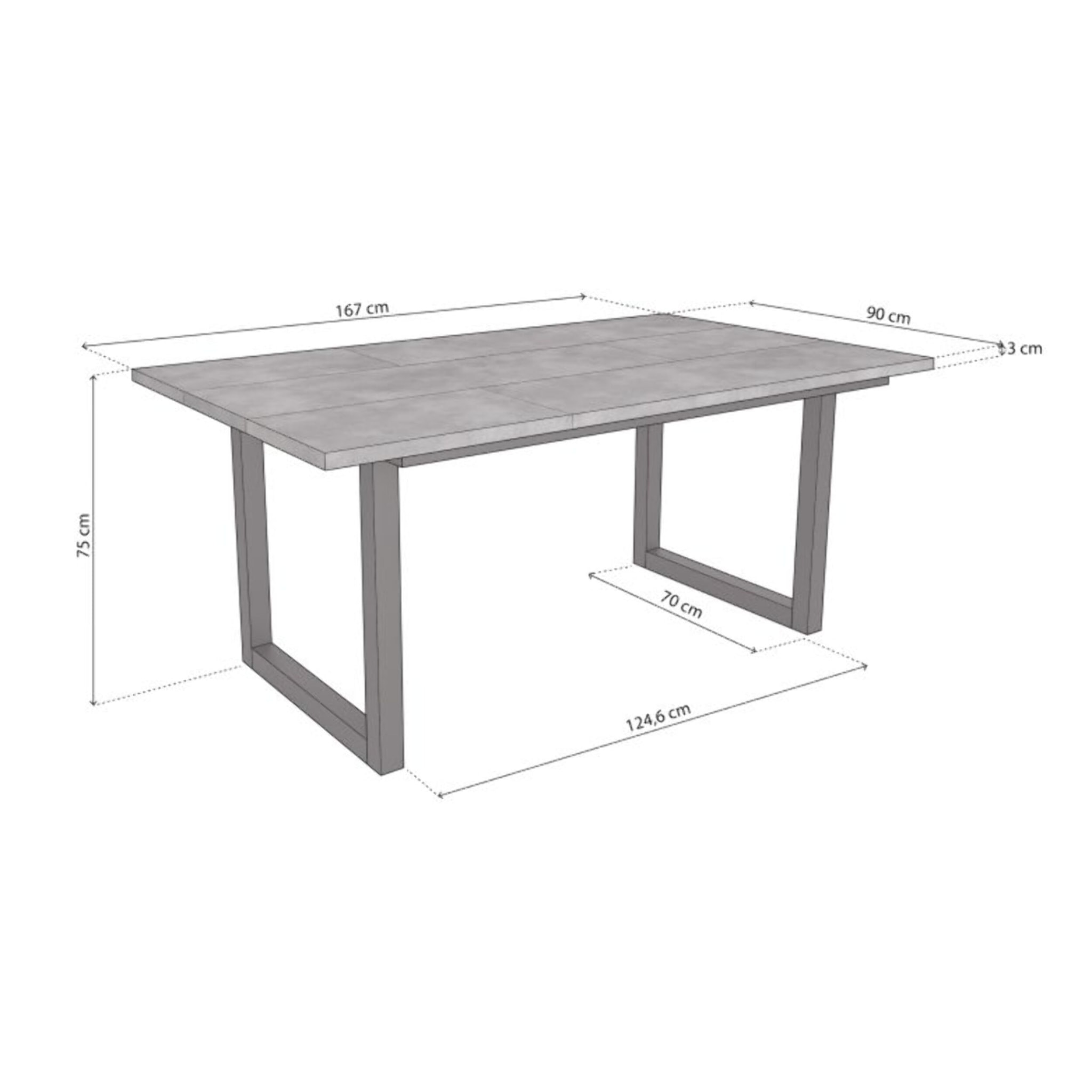 Mesa de comedor Altea 170 Cemento Negro