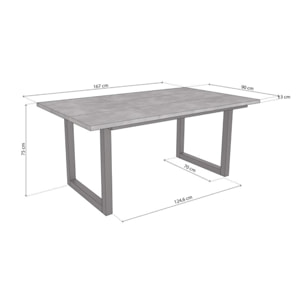 Mesa de comedor Altea 170 Cemento Negro