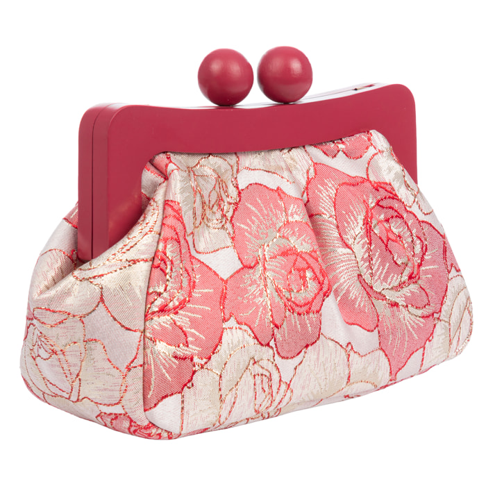 Bormida Bolso bandolera Mujer. Fabricado en madera y tela con diseños florales.