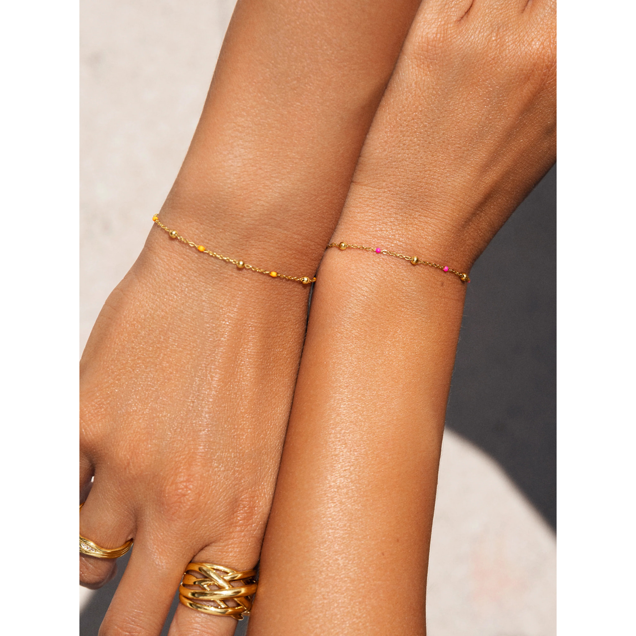 Bracciali Pack 2 Friendship Bracelets in Acciaio Placcato Oro