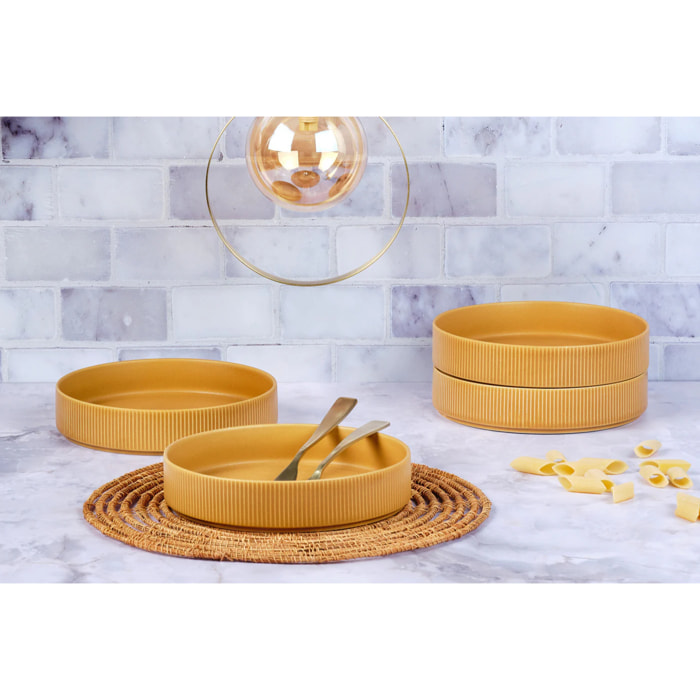 Assiette creuse SCANDI Ø21,5cm - 4 pièces - Ocre