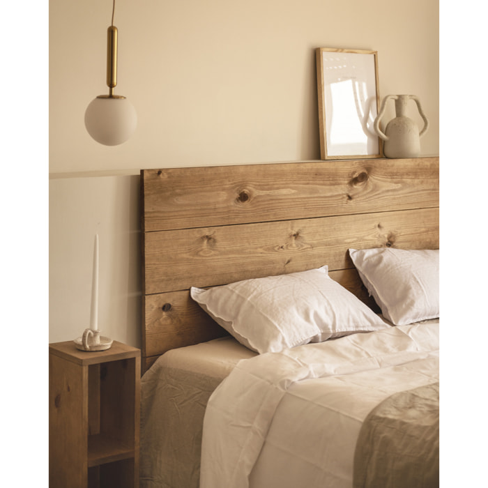 Pack de 2 tables de chevet ou d’appoint en bois massif de couleur chêne foncé 60x20cm Hauteur: 60 Longueur: 20 Largeur: 20