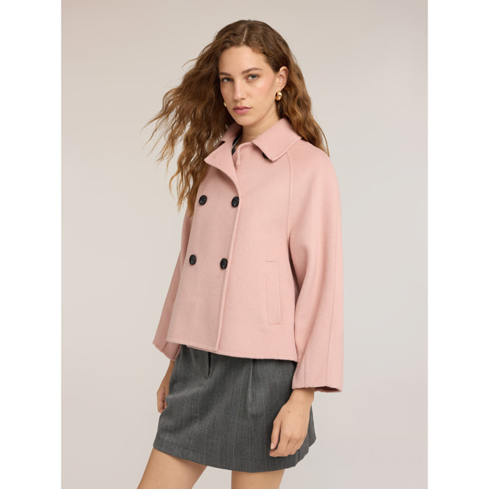 Motivi - Cappotto caban doppiopetto - Rosa