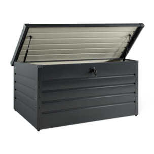 Coffre de rangement pour extérieur gris anthracite en métal 870L