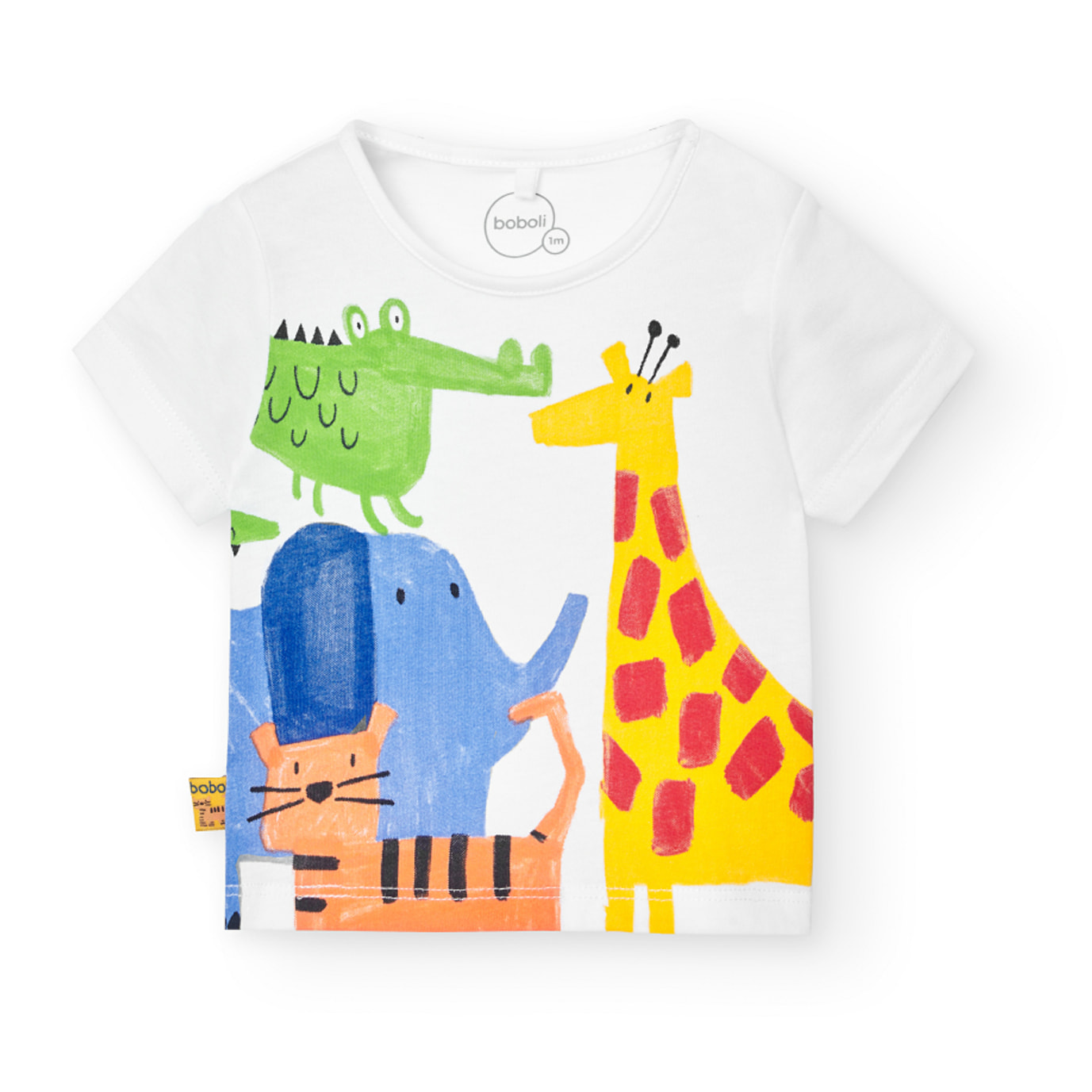 Conjunto bebÃ© niÃ±o, algodÃ³n estampado, blanco, 128168