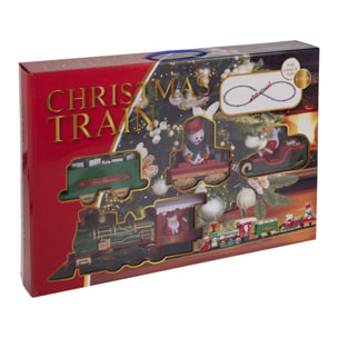 Juego de tren de navidad de 39 piezas con luces y sonidos con una vía de 698cm