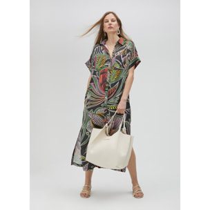 Vestito chemisier stampa tropicale