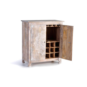 Mueble botellero - Madera de Mango - 90x80x40cm