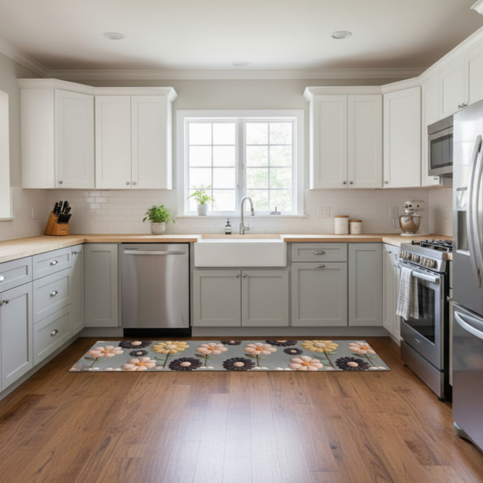 CASSESE HOME Passatoia/Tappeto Bordato in Poliestere con Retro Antiscivolo in PVC Made in Italy_Dec.1471