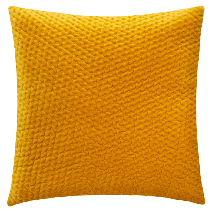 Coussin "Dolce" - velours - jaune ocre - 40x40 cm