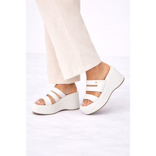 Ciabatta con zeppa - tacco 9,0 cm - plateaux 4,0 cm