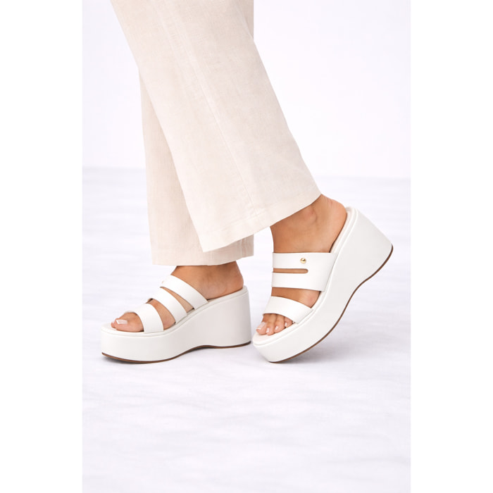 Ciabatta con zeppa - tacco 9,0 cm - plateaux 4,0 cm