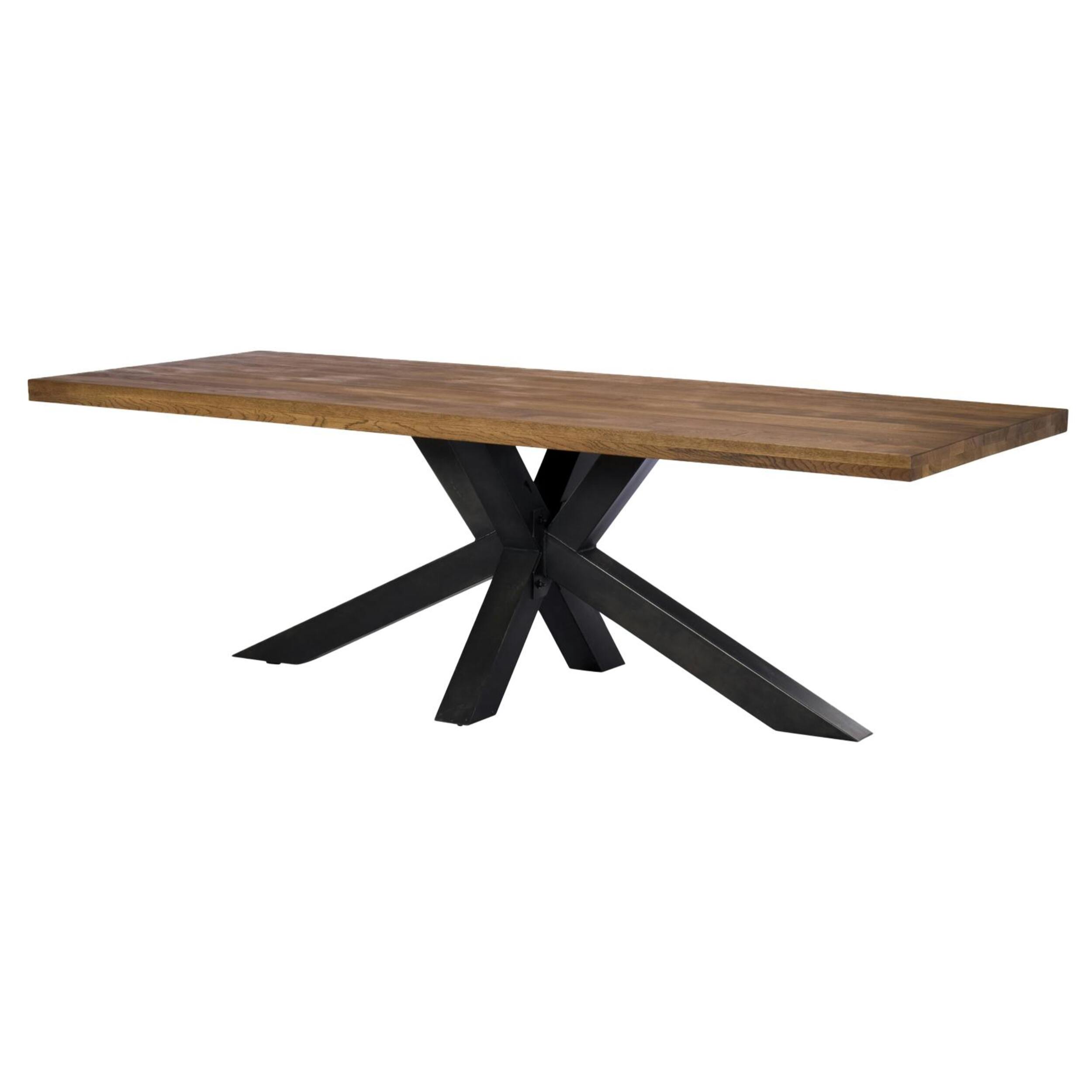 Table salle à manger bois métal pied croisé 200 cm OKA