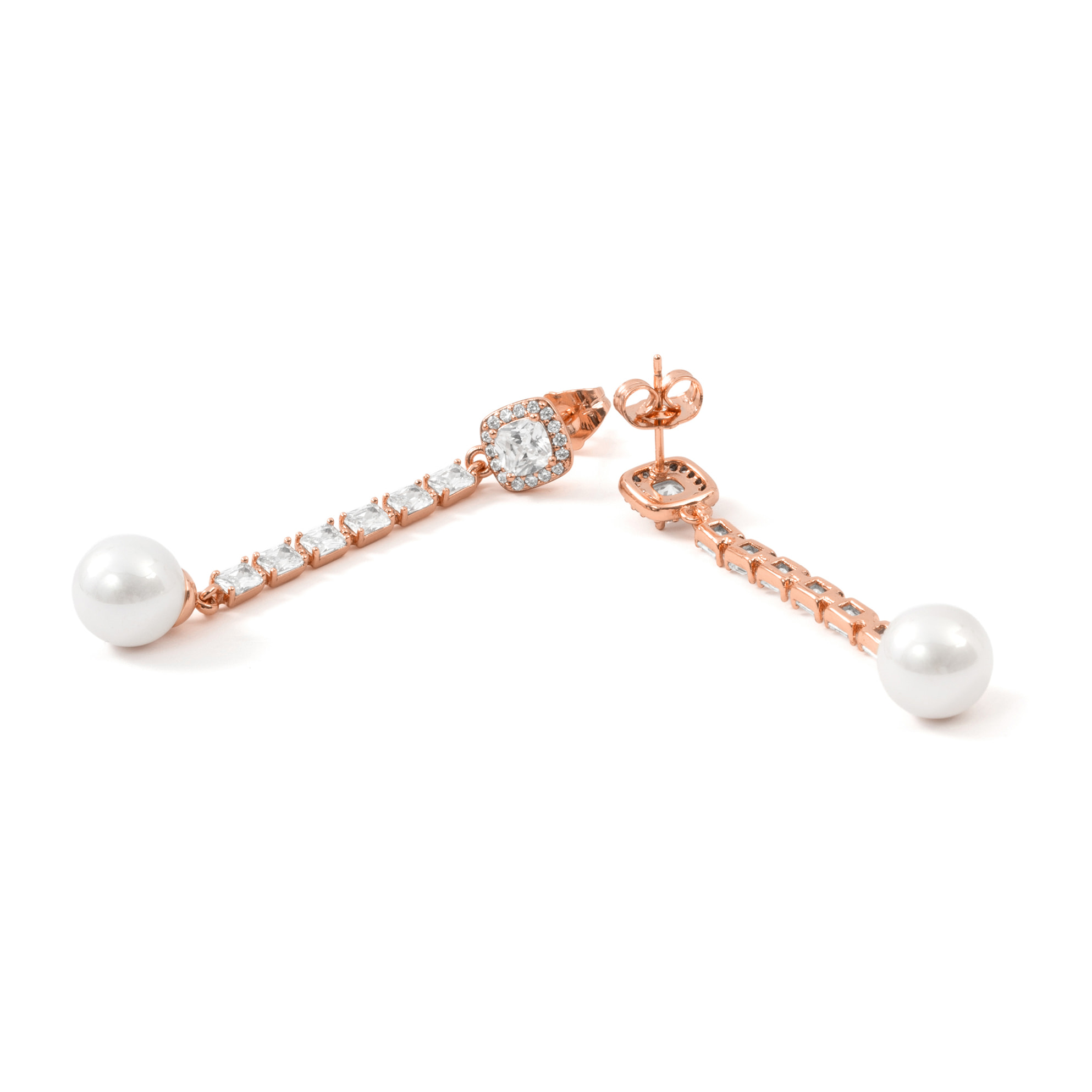 Pendientes Otha acabado oro rosa 18k