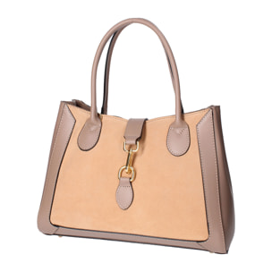 Borsa a mano Jordana da donna In Vera pelle Made in Italy 35x25,5x15 cm