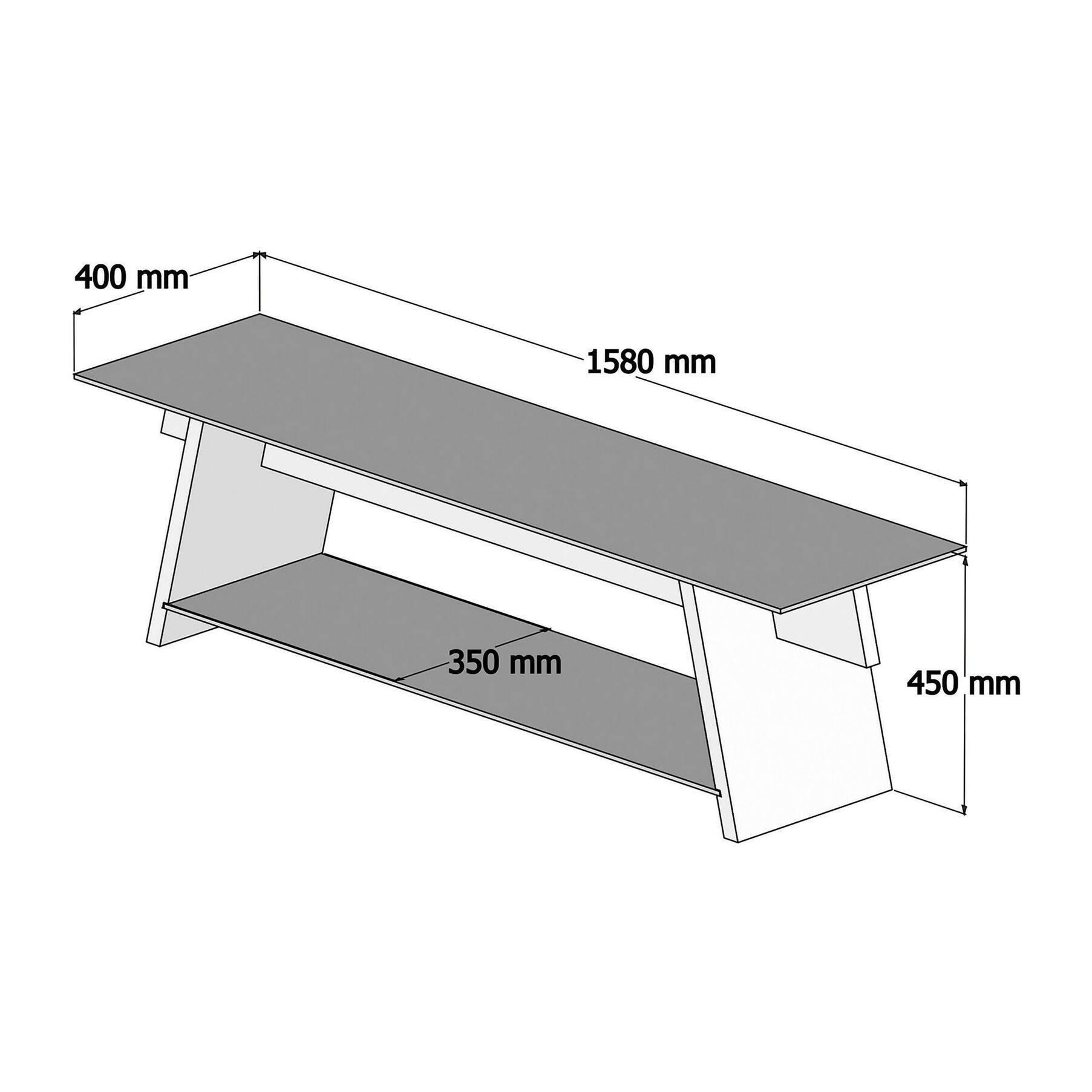 Mobile porta TV Dpotenz, Credenza da soggiorno, Armadio basso per TV, Base parete attrezzata, 158x40h45 cm, Noce e Nero