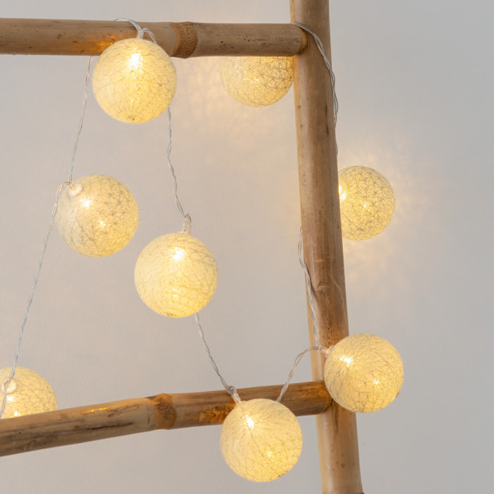 Guirlande LED 10 boules pile vert céladon L165cm
