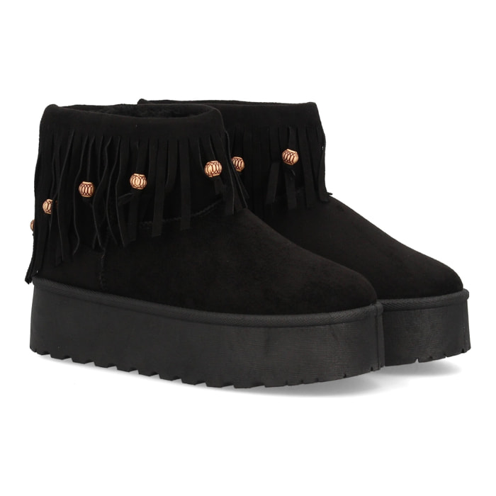 Botín australiano mujer con flecos y plataforma