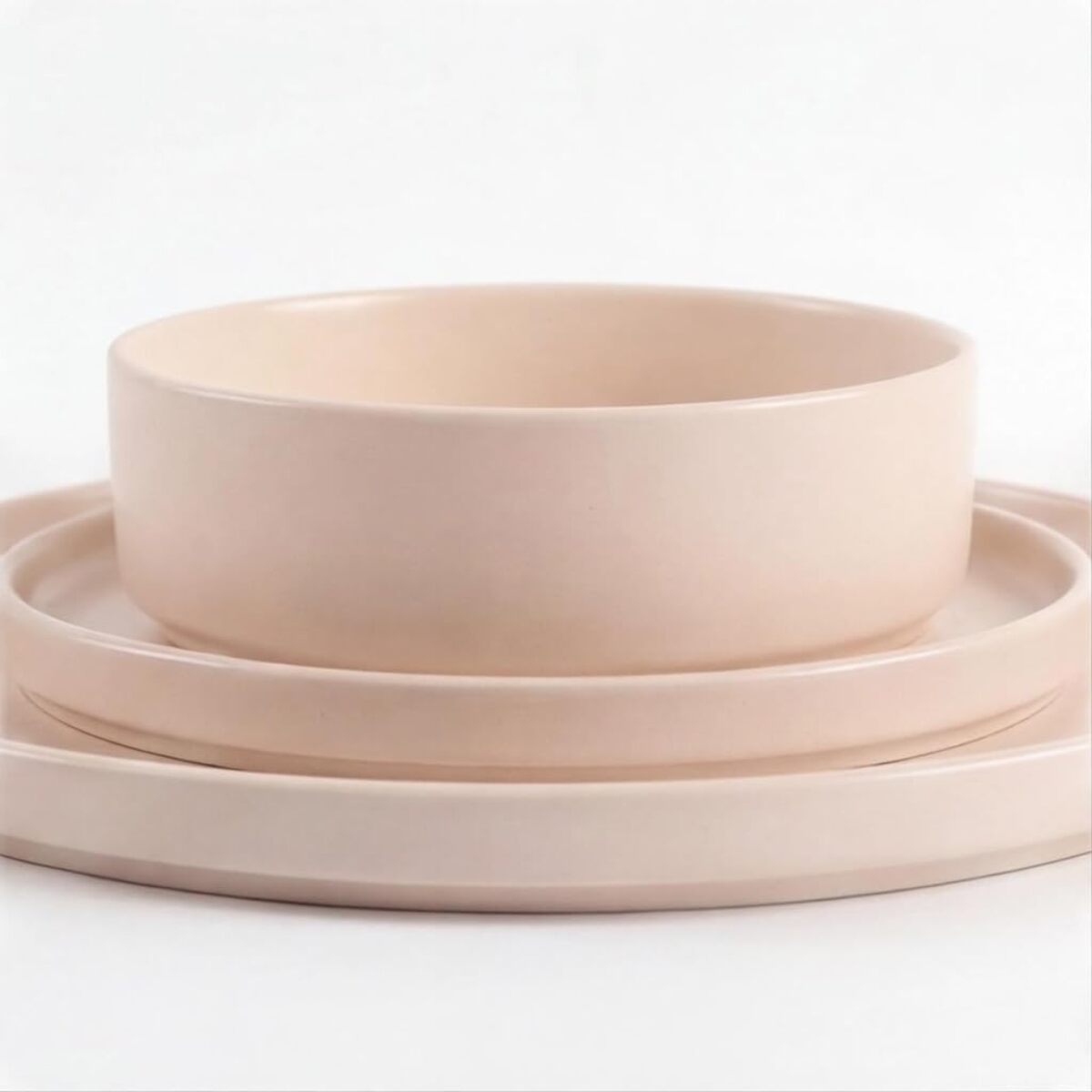 Set 18 Piatti in Ceramica, lavabile in lavastoviglie e adatto a microonde, Intrecci