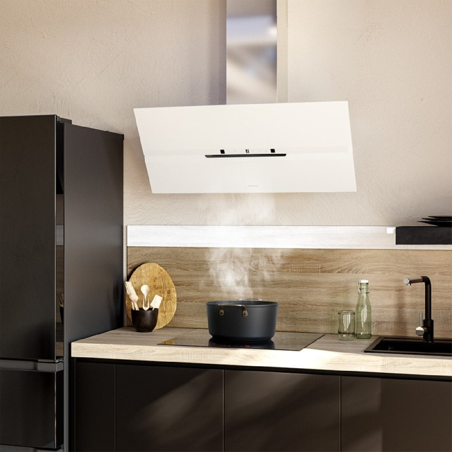 Cecotec Hotte décorative Bolero Flux DT 908010 Glass White A++