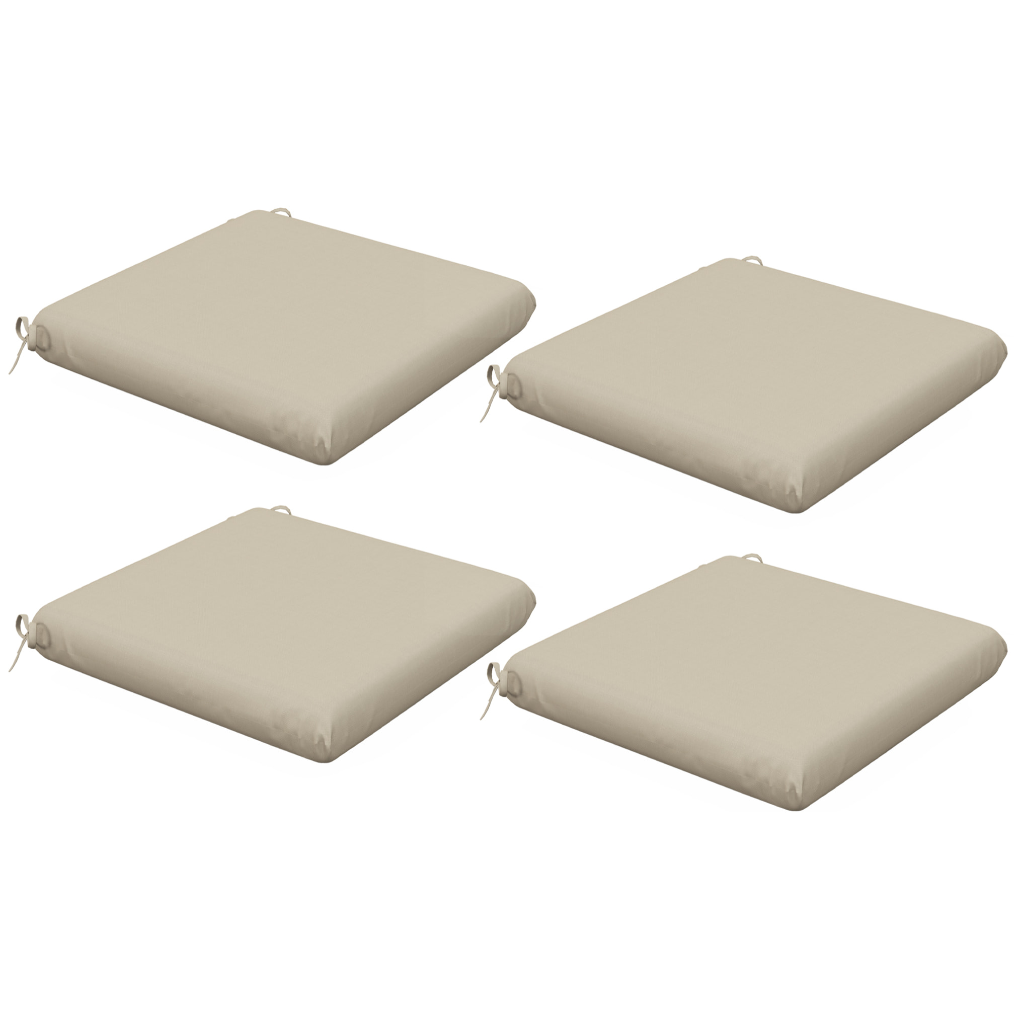 Conjunto de Cojines para Sillas de Comedor 47x47x7 cm Juego de 4 Piezas Cojines para Sillas de Jardín Impermeable y Protección UV 50+ para Interior y Exterior Beige