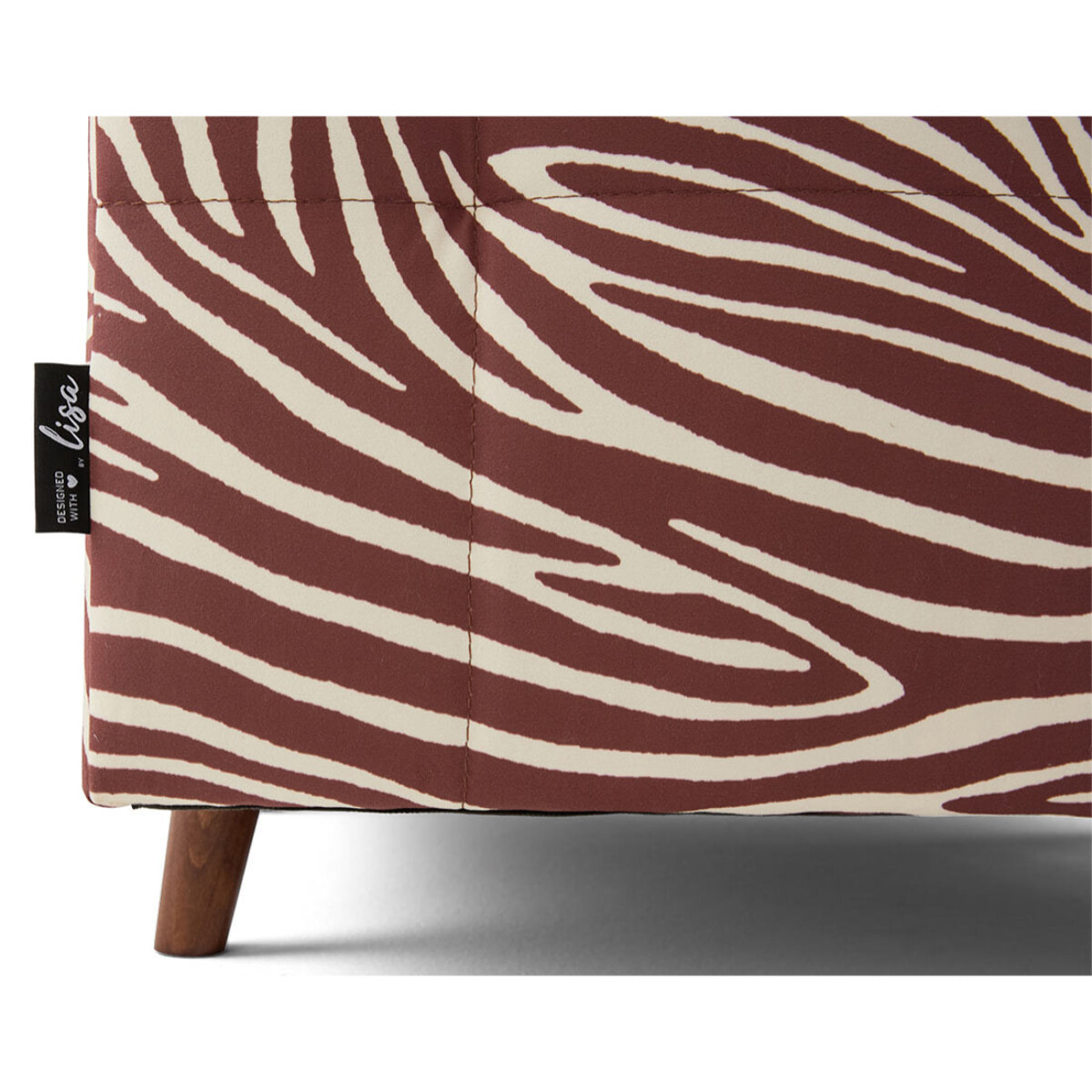 Rune - fauteuil zèbre en velours - Marron / Blanc