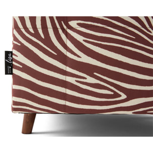 Rune - fauteuil zèbre en velours - Marron / Blanc
