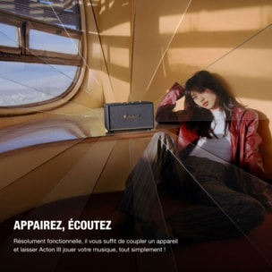 Enceinte résidentielle MARSHALL Acton III Noire - Bluetooth, 60W, design rétro