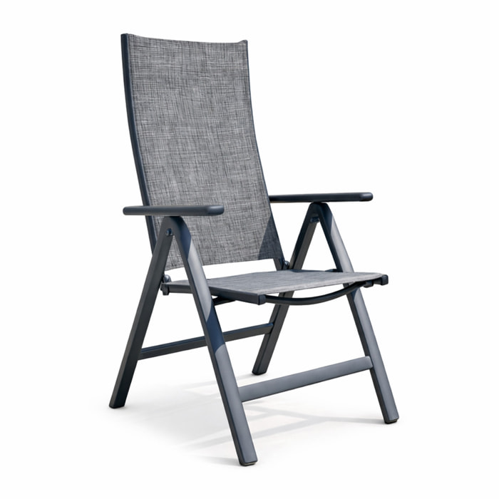 Lot de 2 fauteuils aluminium et toile PVC JAZZI