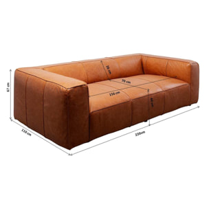 Canapé Cubetto 3 places marron clair Kare Design