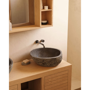 Mueble de baño Neria de madera maciza de teca acabado natural 120 x 45 cm